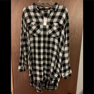 Express plaid tunic shirt